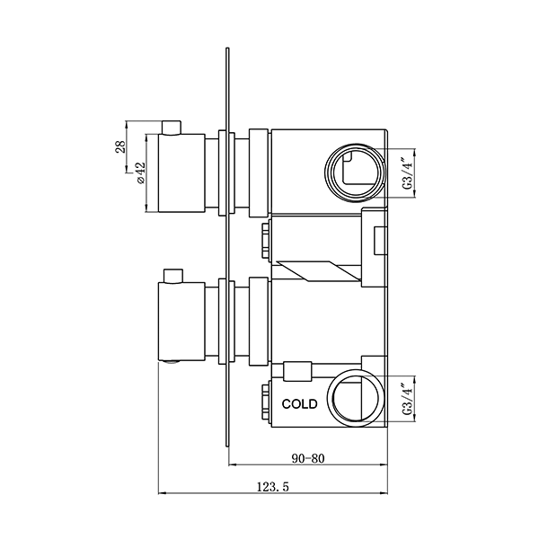 Como Concealed Thermostatic Mixer Valve Single Outlet The