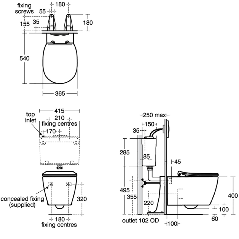 Ideal Standard Concept Wall Hung toilet Pan The Sanitaryware Company