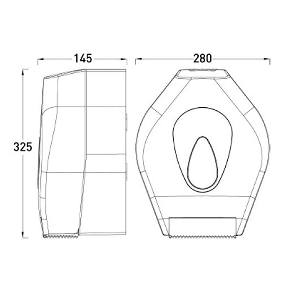 Midijumbo toilet roll holder, white plastic The Sanitaryware Company
