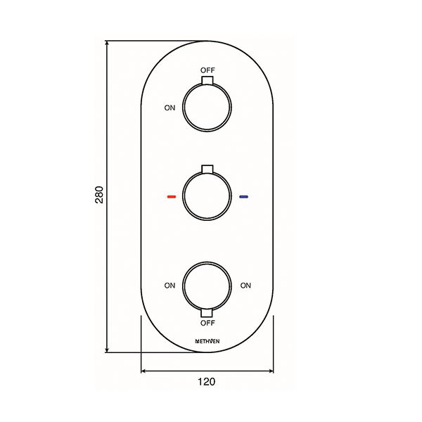 Como Concealed Thermostatic Mixer Valve, Three Outlet The