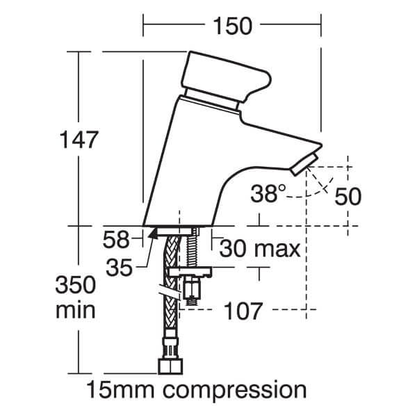 B8263AA_Armitage Shanks_Avon 21 Press Mixer Tap_Dims