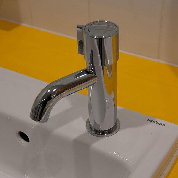 SanCeram-Basin-Mounted-Self-closing-Mixer-Tap-at-Cottenham-Village-Nursery