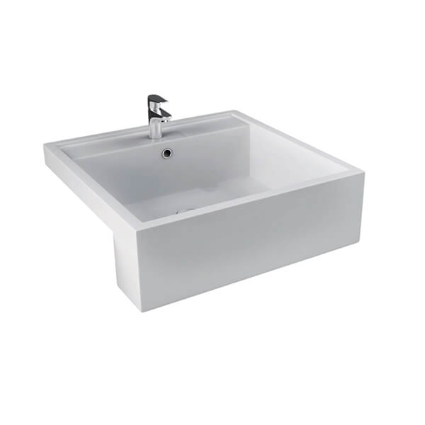 SanCeram Marden Square Semi-recessed Basin 460 CTH
